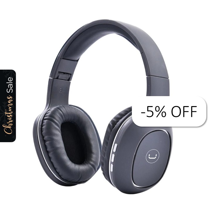 Audífonos Tipo Headset Unno Tekno Bluetooth 3.5mm HS7408GY Ovala 5.0con Micrófono Gris