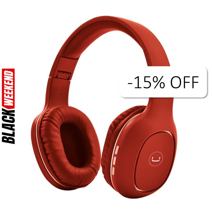 Audífonos Tipo Headset Unno Tekno Bluetooth 3.5mm HS7408RD Ovala 5.0 con Micrófono Rojo
