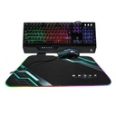 Teclado y Mouse Gaming Alámbrico Unno Tekno Brave Negro USB Inglés + Mousepad
