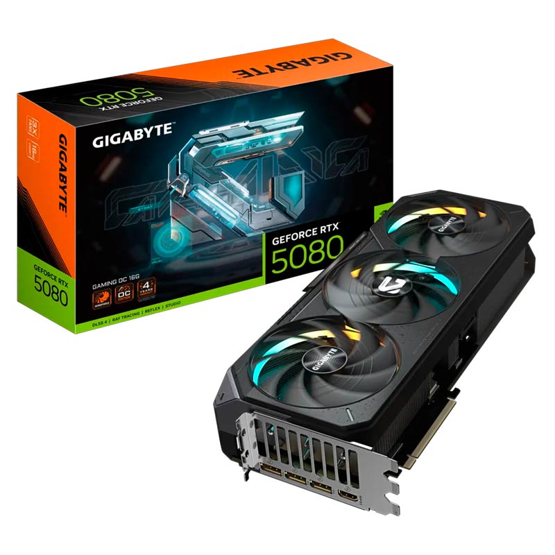 Tarjeta de Video 16GB GDDR7 Gigabyte GeForce RTX 5080 Gaming OC HDMI DP PCI 5.0