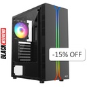 Case Gaming VektorTech EZQ1 Media Torre Vidrio Templado ATX Negro (Sin Fuente)