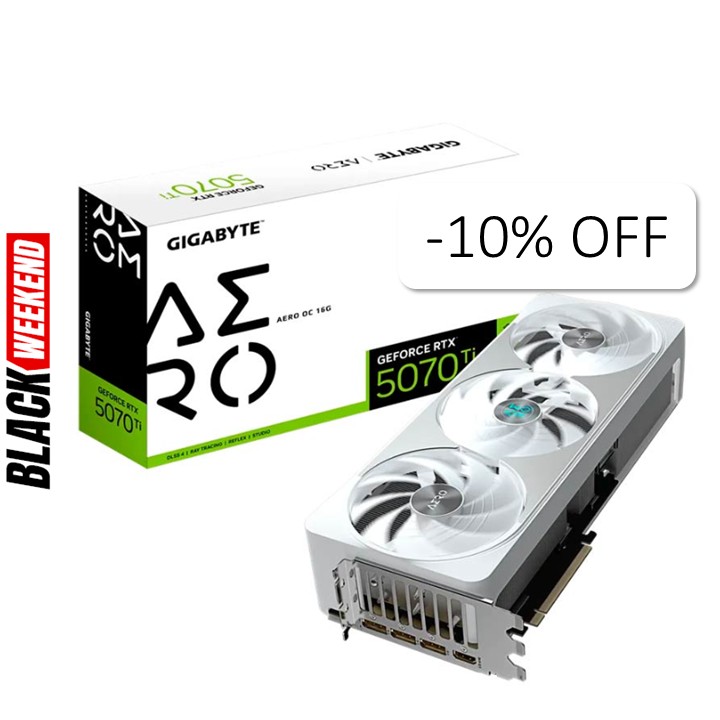 Tarjeta de Video 16GB GDDR7 Gigabyte GeForce RTX 5070 Ti Aero OC DP HDMI PCIe 5.0