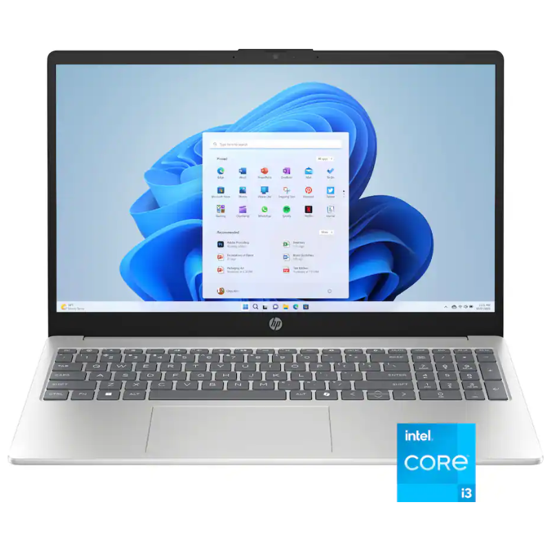 Laptop HP 15-FD0123DX 15.6" Touch i3-1315U 8GB RAM 256GB SSD W11 Home Plateada Teclado Inglés