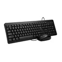 Teclado y Mouse Alámbrico Unno Tekno Klass USB Ingles Negro