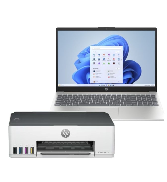 Bundle Laptop HP 15-fc0043la 15.6" FHD Ryzen 3 7320U 8GB RAM 512GB SSD W11 Home Teclado Español + Impresora HP Smart Tank 210