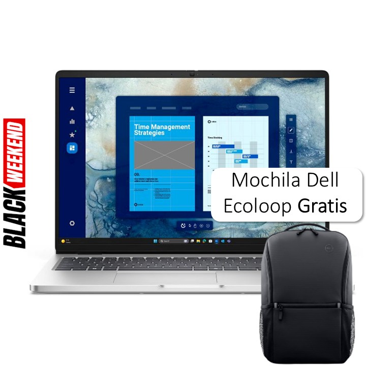 Laptop Dell Pro Silver 16" Core Ultra 7 255U 16GB RAM 512GB SSD W11 Pro Español