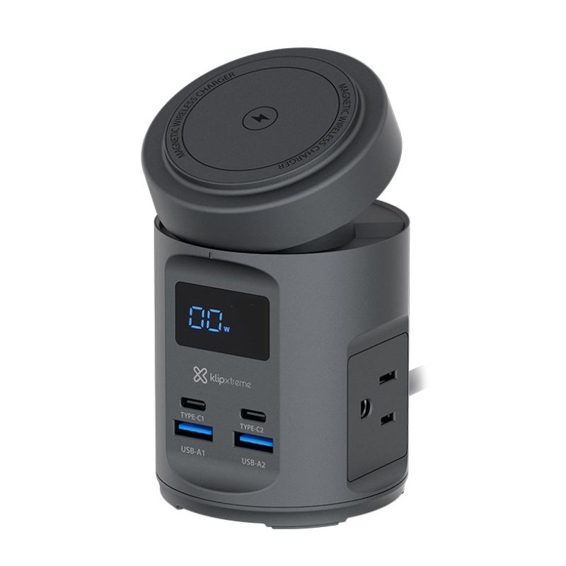 Estación de carga inalámbrica 7 en 1 Klip Xtreme PowerDesk Ultra Gris