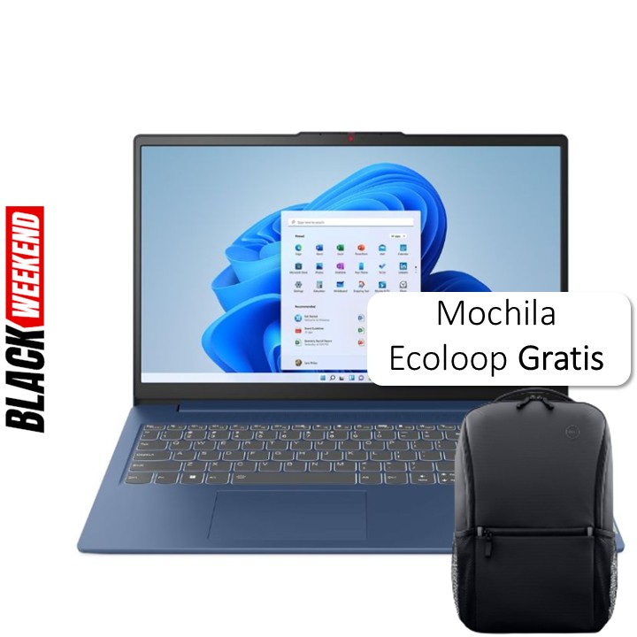 Laptop Lenovo IdeaPad Slim 3 15.6" Ryzen 7 5825U 16GB RAM 512GB SSD Azul Windows 11 Home Teclado Español