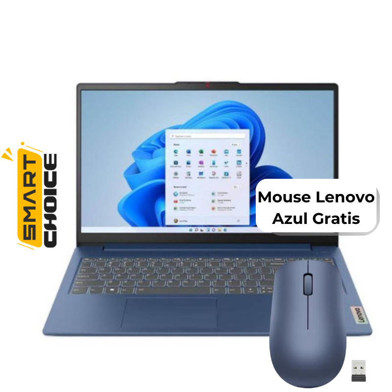 Laptop Lenovo IdeaPad Slim 3 15.6" Ryzen 5 7520U 8GB RAM 512GB SSD Azul Escarcha W11 Home Teclado Español