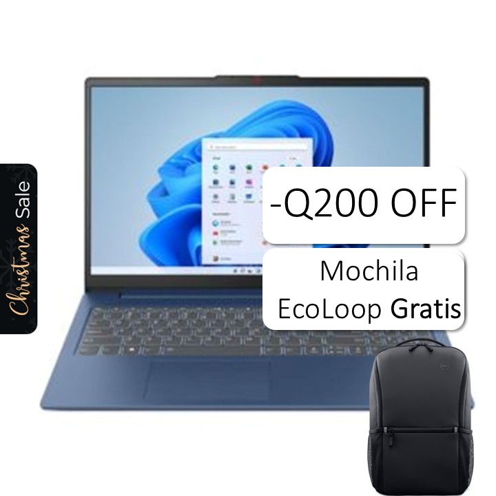 Laptop Lenovo IdeaPad Slim 3 15.6" Ryzen 5 7520U 8GB RAM 512GB SSD Azul Escarcha W11 Home Teclado Español