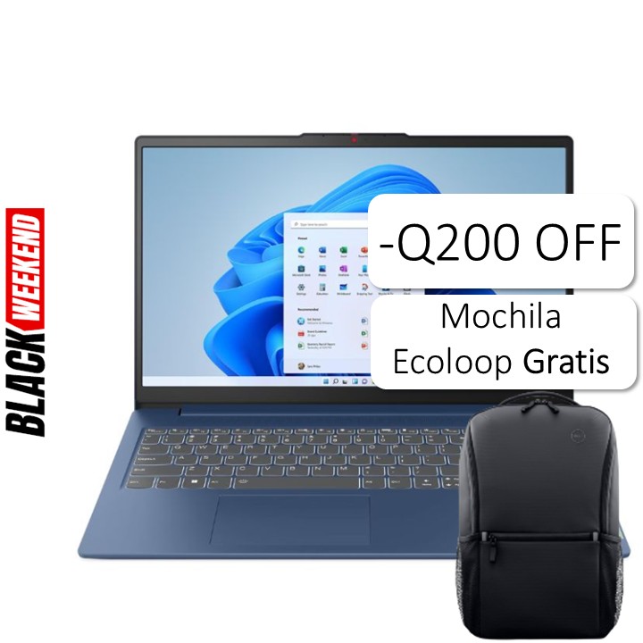 Laptop Lenovo IdeaPad Slim 3 15.6" Ryzen 5 7520U 8GB RAM 512GB SSD Azul Escarcha Windows 11 Home Teclado Español