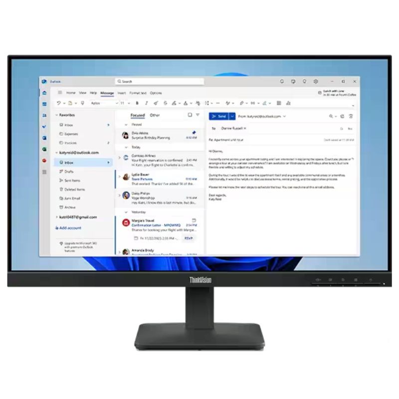 Monitor 23.8" Lenovo ThinkVision S24-4e 1920x1080 IPS 100Hz HDMI VGA Negro
