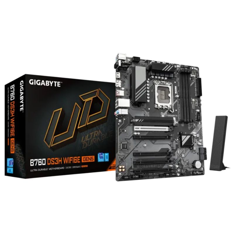 Motherboard Gigabyte B760M DS3H WF6E GEN5 Socket LGA1700 14th/13th/12th Gen 4xDDR5 Wi-Fi 6E ATX