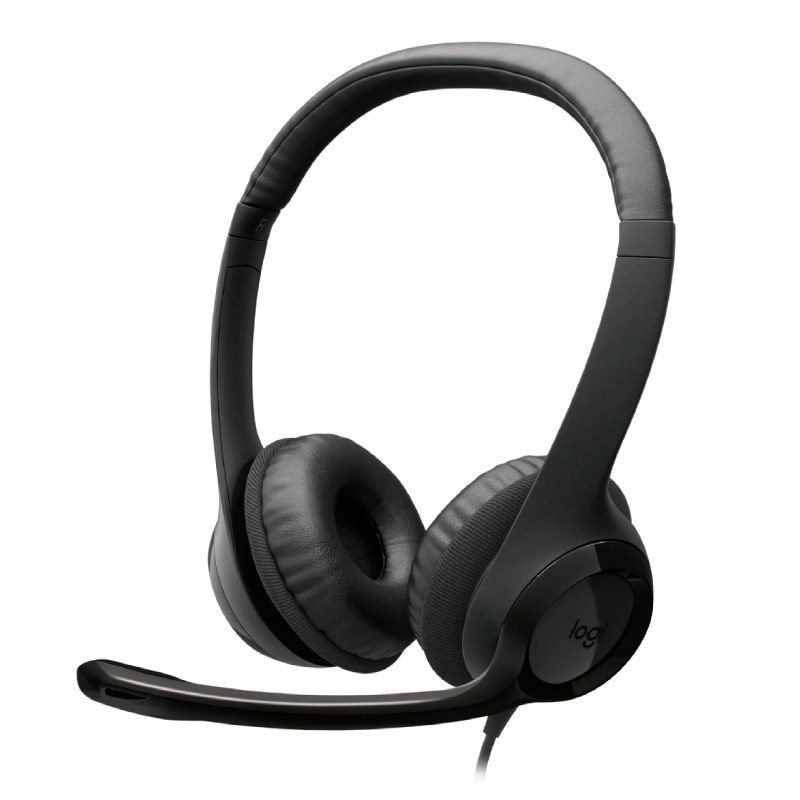 Audífonos Tipo Headset Logitech H390 USB-C con Micrófono Negro Media Noche