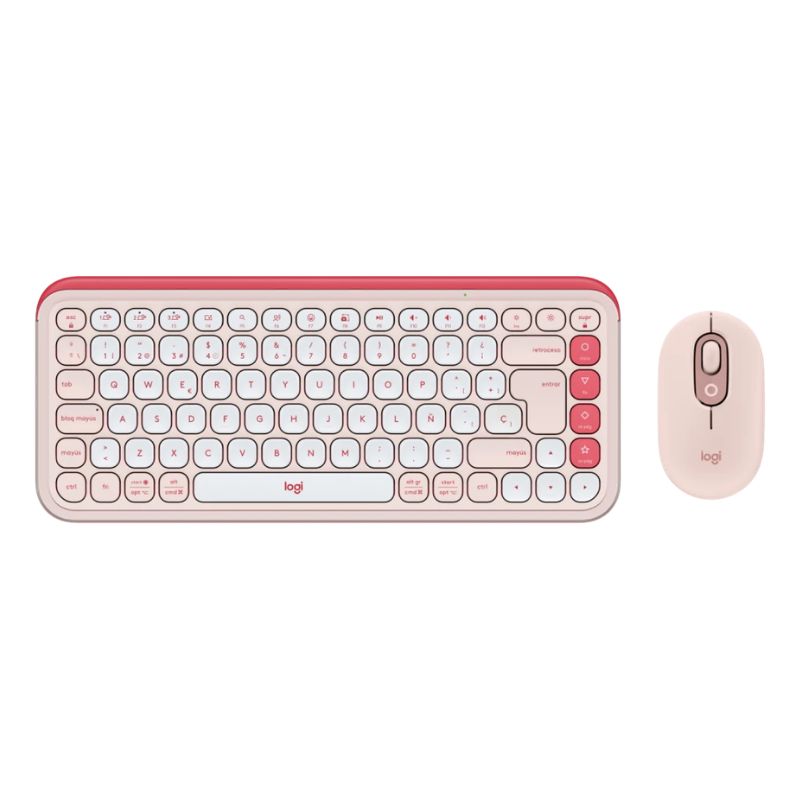 Teclado y Mouse Inalámbrico Logitech Pop Icon Combo Rosa Español