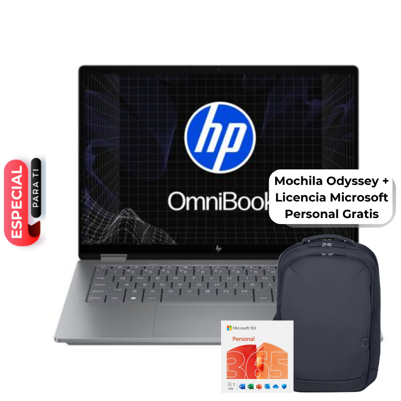 Laptop HP OmniBook 5 14-fp0054la 14" Touchscreen Intel Core i5-1334U 16GB RAM 512GB SSD Intel Iris X W11 Home Plateada Teclado Español