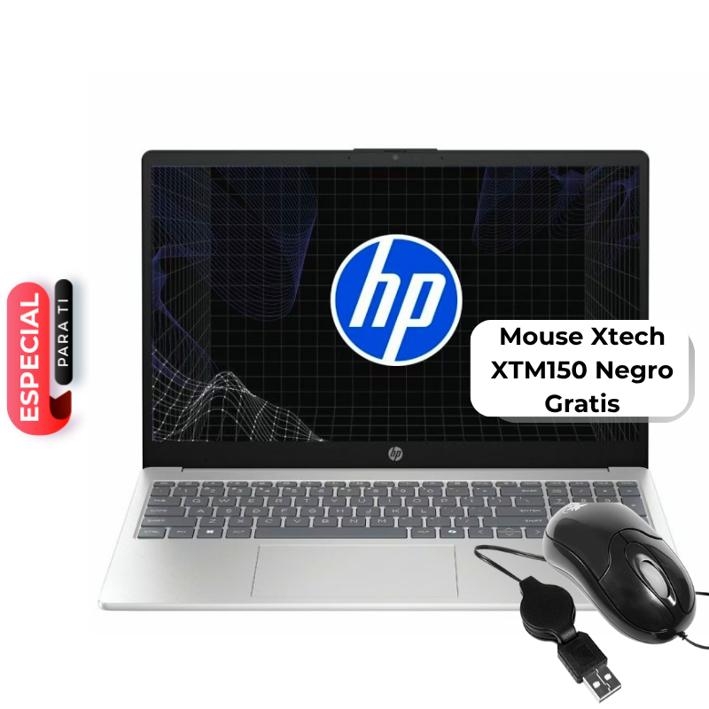 Laptop HP 15‑fd0331la 15.6" Intel Core 3 100U 8GB RAM 512GB SSD Intel UHD W11 Home Plateada Teclado Español
