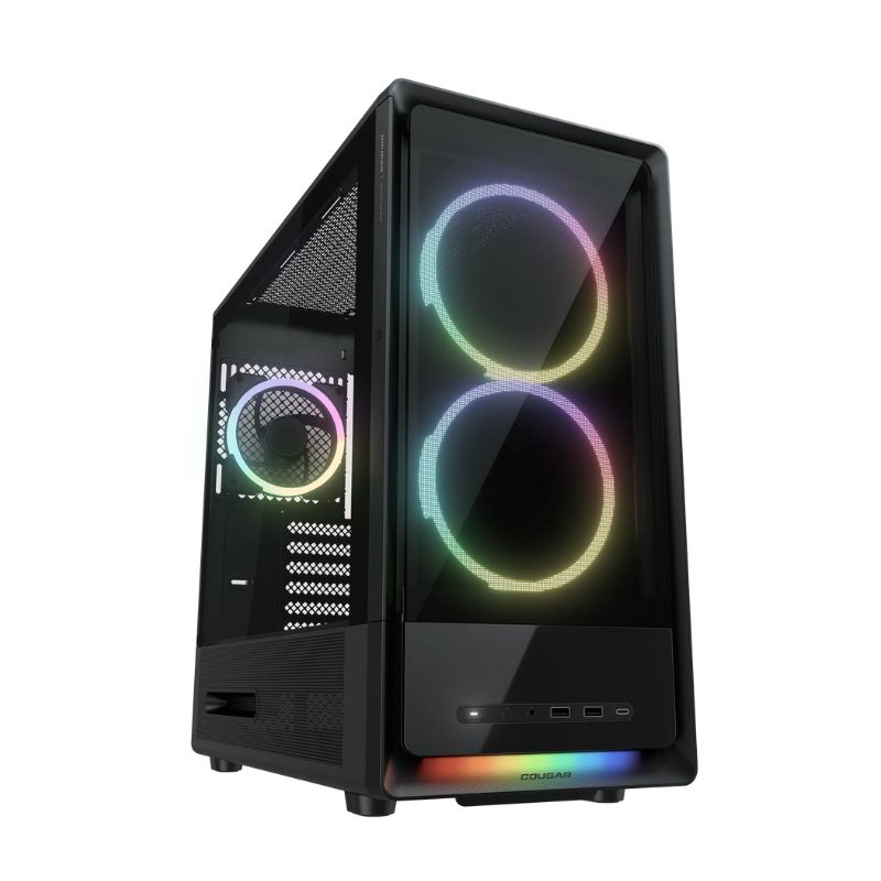 Case Gaming Cougar DUOAIR RGB Media Torre ATX Negro (Sin Fuente)