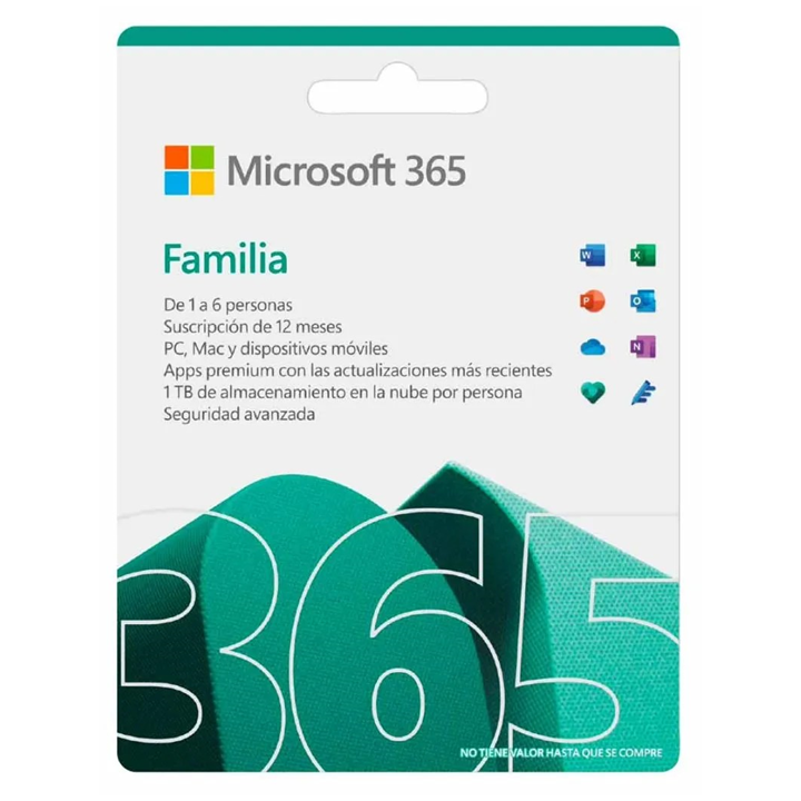 Licencia de Microsoft 365 Familia ESD 1 Año ***FISICA***