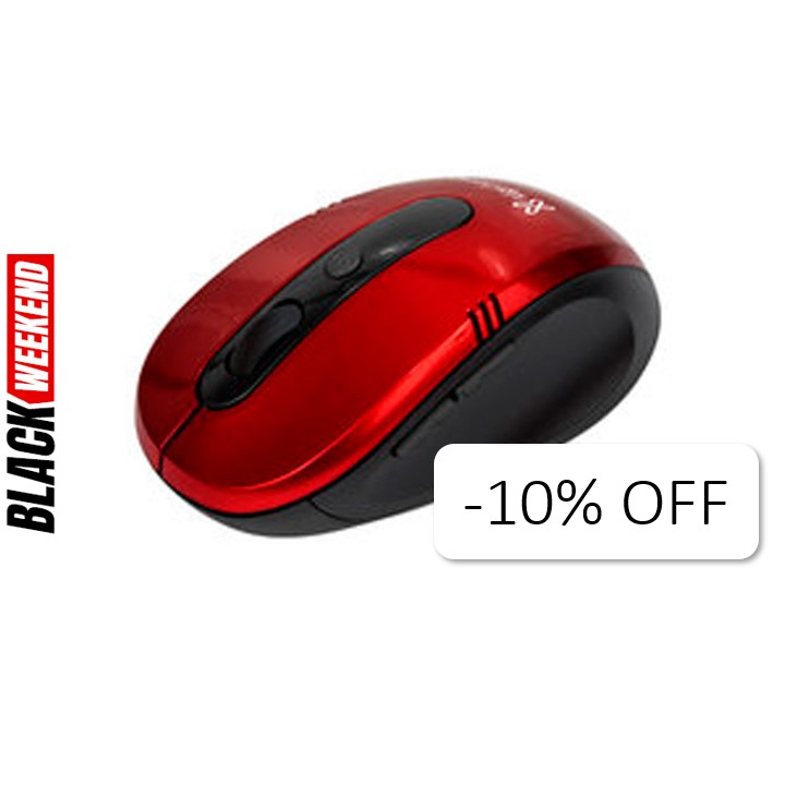 Mouse Inalámbrico Klip Xtreme Vector 3D Óptico 1600DPI Rojo