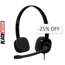 Audífonos tipo Headset Logitech H151 3.5m con Micrófono Negros