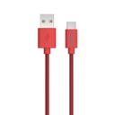 Cable USB a USB-C AON AO-CB-4012 2 Metros Trenzado Rojo