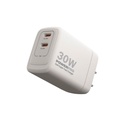 Cargador de Pared Unno Tekno PowerPro Dual USB-C 30W​​ Blanco