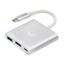 Adaptador 3 en 1 Unno Tekno HB1101SV USB-C Plateado
