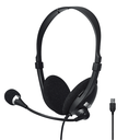 Audífonos Tipo Headset Unno Tekno HS7205BK USB  Ace5 Con Micrófono Negro